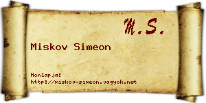 Miskov Simeon névjegykártya